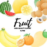 Watercolor Fruit Clipart - Digital Download