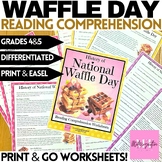 History of National Waffle Day Reading Comprehension Worksheets