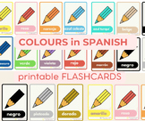 Bilingual SPANISH English COLOURS flashcards Spanish basics for beginners