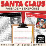 Santa Claus Reading comprehension 3rd-4th grades, activities, Christmas