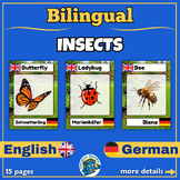 Bilingual Insects Animals Flashcards, English & German, Perfect for EFL-ESL