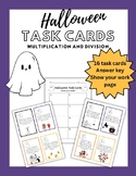 Halloween Math Task Cards-Multiplication and Division Word Problems