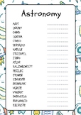 Astronomy Word Scramble Puzzle Worksheet Activity