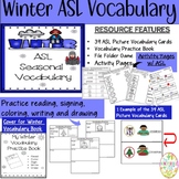 ASL Seasonal Winter Vocabulary Activities Centers Flash Cards Special Ed.