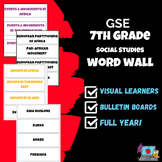 7th Grade Georgia Social Studies Word Wall ~ GSE Standards ~ Year-long Bulletin