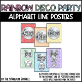 Alphabet Line Posters- Rainbow Disco Party Theme