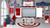 American History #2 Stripes Virtual Classroom Template Distance Learning