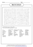 Back to School! Word Search - High School