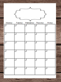2016 Blank Calendar Schedule - Lesson Plans - Notes - To Do List Teacher Binder