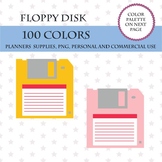 100 Floppy disk clipart, Diskette clipart, Retro computer floppy disk