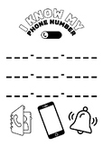 I know my phone number coloring sheet