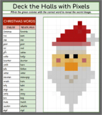 Deck the Halls with Pixels: A Holiday Themed Pixel Art French Vocabulary Puzzle