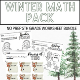 Winter Math Worksheets BUNDLE NO PREP | 5th Grade