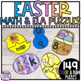 Easter Math and Literacy Activities Puzzles Beginning Sound CVC Subitizing