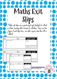Maths Exit Slips