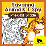 Savanna Animals I Spy Worksheet | Count & Color Safari Creatures | PreKÂ¨C1st