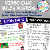 ZOOM Video Chat Rules Poster ~ Color and Black & White version included~