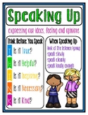 SEL - Speaking Up Poster (Adapted from Open Circle)