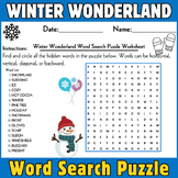 WINTER BREAK Word Search Puzzle Worksheet Activity - Winter Wonderland Fun