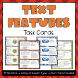 Text Features Task Cards (Boom Cards also Included)