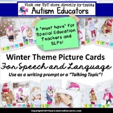 Winter WH Question Picture Prompts Cards for Speech Therapy and Writing