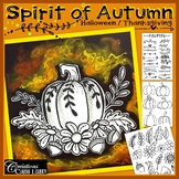 Thanksgiving Craft Activity - Art Lesson - Spirit of Autumn - Halloween