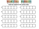 Ordering Numbers Math Center or Worksheet