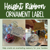 EDITABLE Height Ribbon Ornament Label - Gift for Student Families
