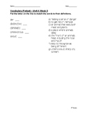 Open Court [Differentiated] Vocabulary Pretest: Unit 4 Lesson 5