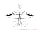 Speech Therapy Articulation MOUTH - S - Coloring Page / Visual Aid