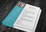 2 in 1 modern photo teacher resume template for MS PowerPoint, PPTR13