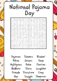National Pajama Day Word Search Puzzle Worksheet Activity