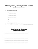 How to Write Body Paragraphs Notes Page
