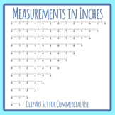 Measurement Lines / Number Lines with Twelfths Math Ruler Markings Clip Art