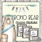 Boho Bear Theme Cursive Alphabet Posters