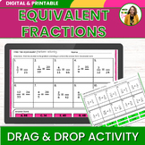 Equivalent Fractions 6th Grade Math Digital Drag and Drop Self-Checking Activity