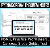 Pythagorean Theorem Unit: Notes, Practice Worksheets, and Assessments