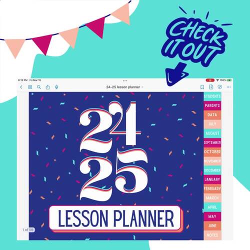 Digital Lesson Planner for Goodnotes 2024-2025 Minty Melon