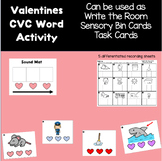Valentines CVC word Task Cards Activity Write the Room/Scoot Game/Sound Mat