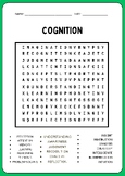 Cognition Word Search puzzles worksheet activity