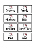 Hello Kitty Labels for Supplies, Subjects, Centers, & Teams.