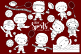 Sports Clip Art Coloring {Competitive Sports Clipart}