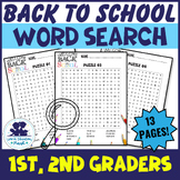 Back To School Word Search | Beginning Of Year Puzzle Kinder 1st 2nd ...