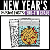 New Year's Math Division Color-by-Number Worksheets