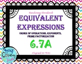 TEK 6.7A Equivalent Expressions task cards