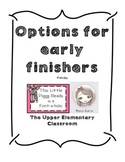 Options for Early Finishers sign