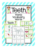 All About Teeth Vocabulary Cards
