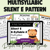 Roll & Read Multisyllabic 2 Syllable Silent E Words Sentences Digital + Print A