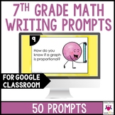 7th Grade Math Writing Prompts Digital Google Classroom