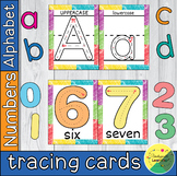 ALPHABET AND NUMBERS TRACING CARDS WITH CORRECT FORMATION